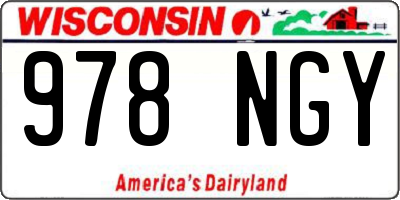 WI license plate 978NGY