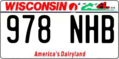 WI license plate 978NHB