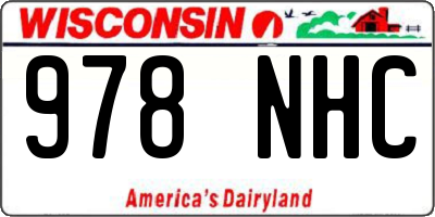 WI license plate 978NHC