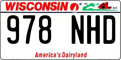 WI license plate 978NHD