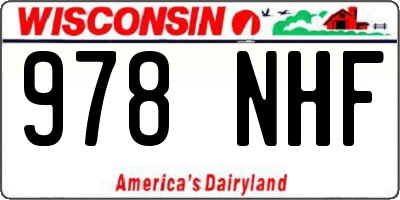 WI license plate 978NHF