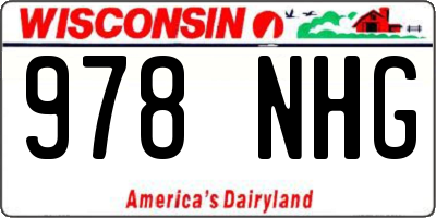 WI license plate 978NHG