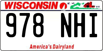 WI license plate 978NHI