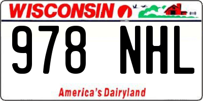 WI license plate 978NHL