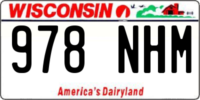 WI license plate 978NHM