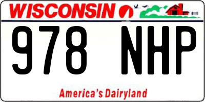 WI license plate 978NHP