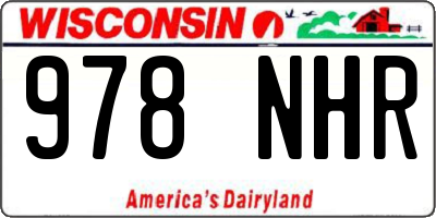 WI license plate 978NHR