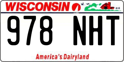 WI license plate 978NHT