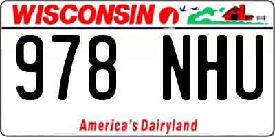 WI license plate 978NHU