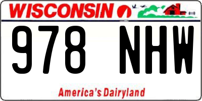 WI license plate 978NHW