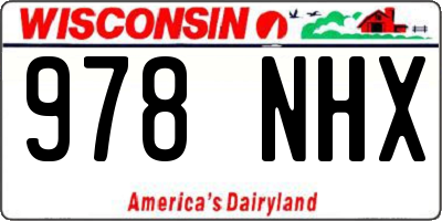 WI license plate 978NHX