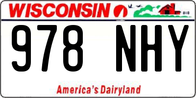 WI license plate 978NHY