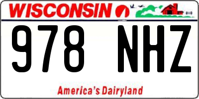 WI license plate 978NHZ