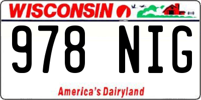 WI license plate 978NIG