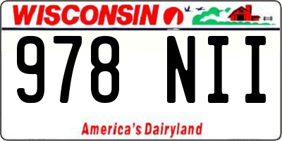 WI license plate 978NII