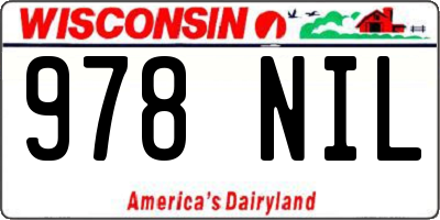 WI license plate 978NIL