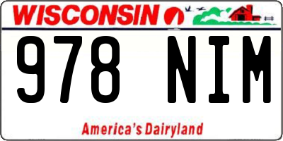 WI license plate 978NIM