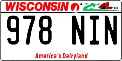 WI license plate 978NIN