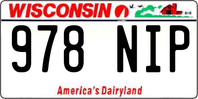 WI license plate 978NIP