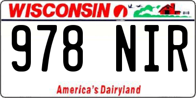 WI license plate 978NIR
