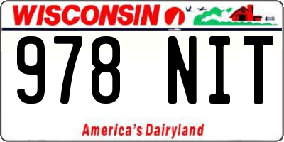 WI license plate 978NIT