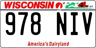 WI license plate 978NIV