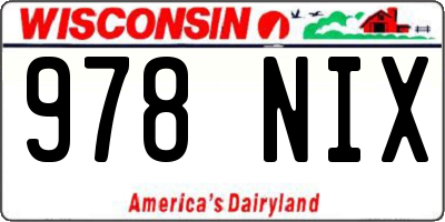 WI license plate 978NIX
