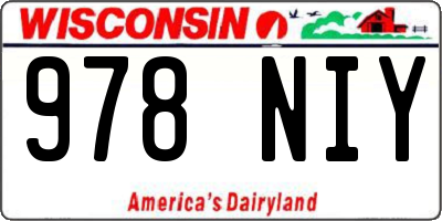 WI license plate 978NIY