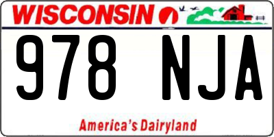 WI license plate 978NJA
