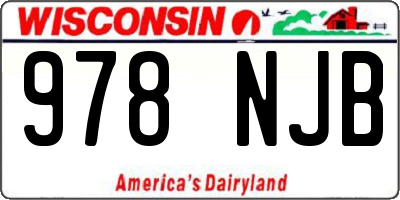 WI license plate 978NJB