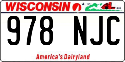 WI license plate 978NJC