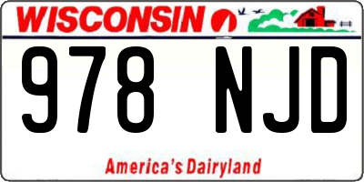 WI license plate 978NJD