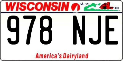 WI license plate 978NJE