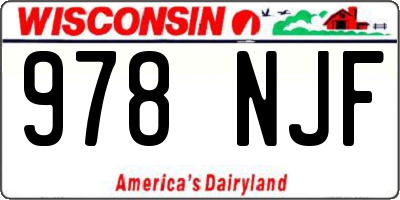 WI license plate 978NJF