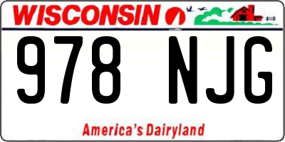 WI license plate 978NJG