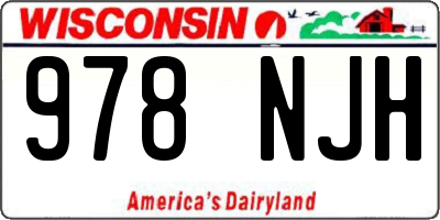 WI license plate 978NJH