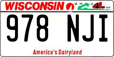 WI license plate 978NJI