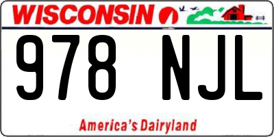 WI license plate 978NJL