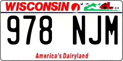 WI license plate 978NJM