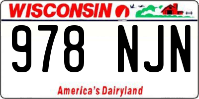 WI license plate 978NJN
