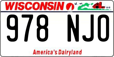 WI license plate 978NJO