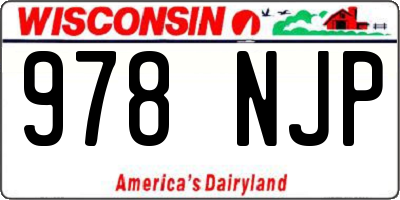 WI license plate 978NJP