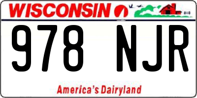 WI license plate 978NJR