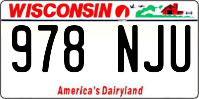 WI license plate 978NJU