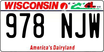 WI license plate 978NJW