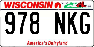 WI license plate 978NKG