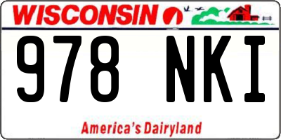 WI license plate 978NKI