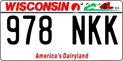 WI license plate 978NKK