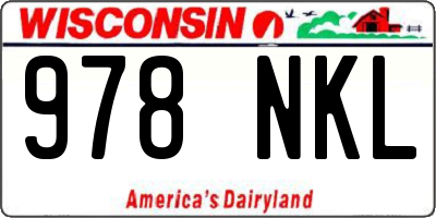 WI license plate 978NKL