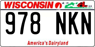 WI license plate 978NKN
